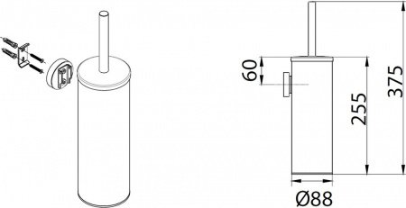 Ершик для унитаза Fixsen Hotel FX-31013 Хром