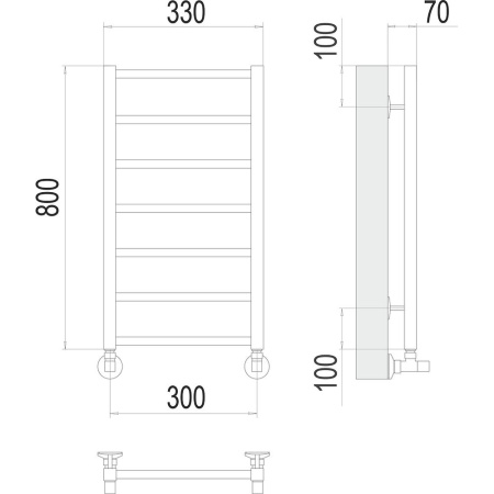 Полотенцесушитель водяной Terminus Контур П7 30х80