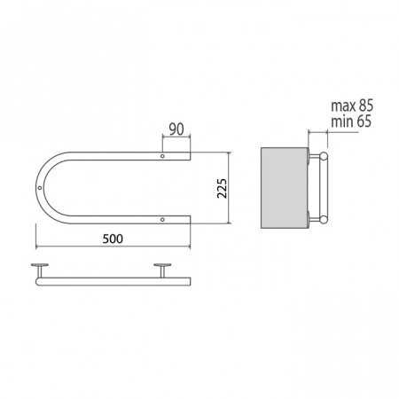 Полотенцесушитель электрический Terminus П-обр 50х20