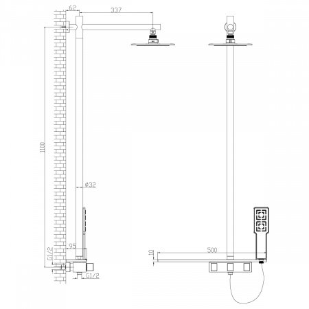 Душевая стойка Lemark Tropic LM7001C хром