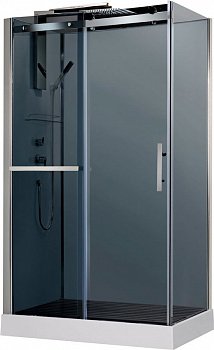 Душевая кабина Orans 8629ED0 120x80x220 профиль хром, задние стенки белое стекло, фронтальное стекло тонированное