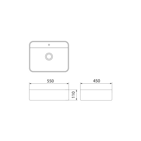 Раковина накладная 55см Point Меркурий PN43833 белый