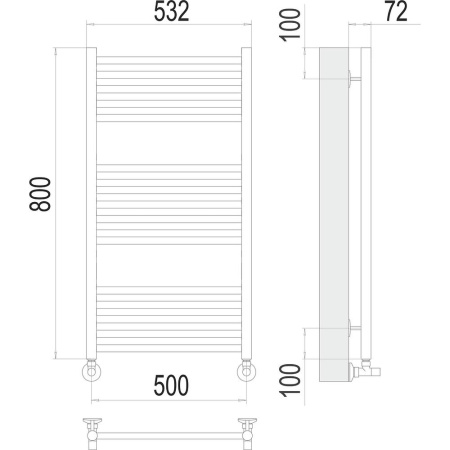 Полотенцесушитель водяной Terminus Аврора П16 50х80