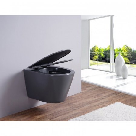 Унитаз подвесной Esbano CLAVEL серый матовый, с сиденьем микролифт