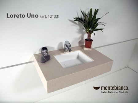 Раковина встраиваемая снизу 39,6см MonteBianco Loreto Uno 12133 белый матовый