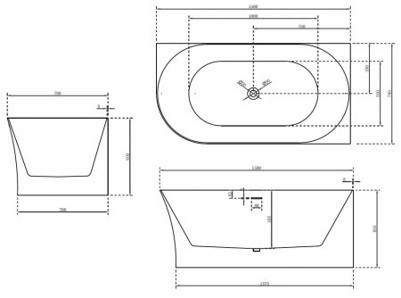 Акриловая ванна ABBER AB9258-1.5 R