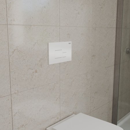 Кнопка смыва для унитазов D&K Quadro DB1519016 белый