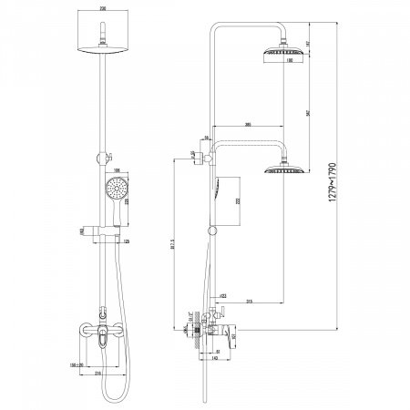 Душевая стойка Lemark Omega LM3160C хром
