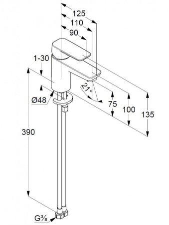 Смеситель для раковины Kludi Pure&Style 400280575 хром