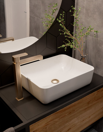 Смеситель для раковины AQUAme Parma AQM6614BG золото матовое