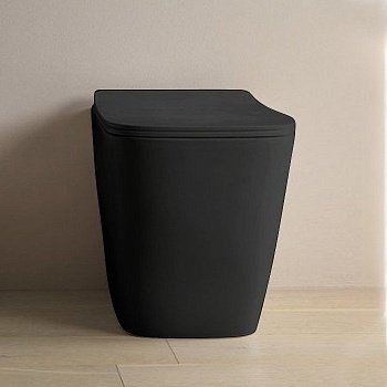 Унитаз приставной (бачок в стене) ArtCeram A16 ASV004 17;00 черный матовый, без сиденья