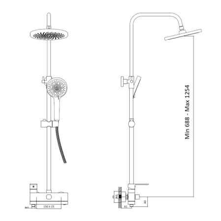 Душевая система Haiba HB24590-7, черный