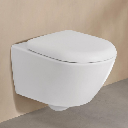 Унитаз подвесной безободковый Villeroy & Boch Antao 4674T0R1 с покрытием CeramicPlus, без сиденья