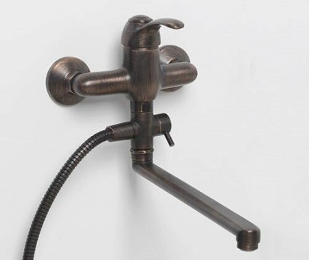 Смеситель для ванны с душем WasserKraft Isar 1302L темная бронза