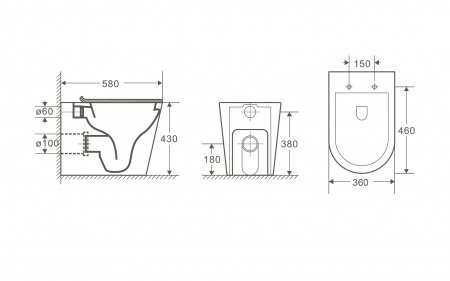 Унитаз приставной Grossman GR-PR4450S белый, с сиденьем микролифт