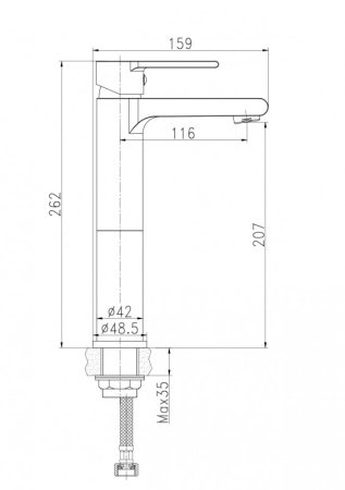 Смеситель для раковины Cersanit BRASKO BLACK 63111 черный матовый