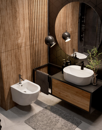 Смеситель для биде AQUAme Siena AQM6216GM вороненая сталь