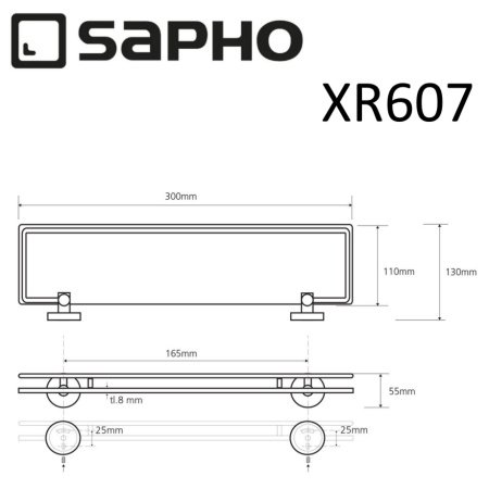 Полка Sapho X-ROUND XR607 хром