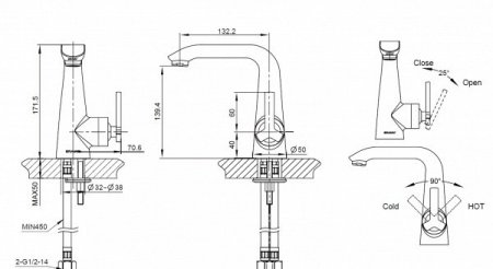Смеситель для ванны с душем Bravat Waterfall F673107C-01 хром