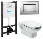 Унитаз с инсталляцией подвесной Roca Dama Senso 893104090 с горизонтальным выпуском