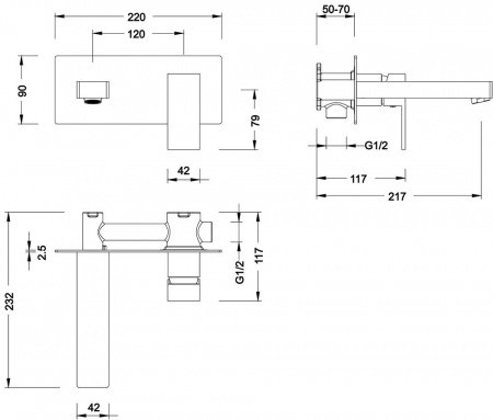 Смеситель для раковины Timo Selene 2071/03SM черный матовый