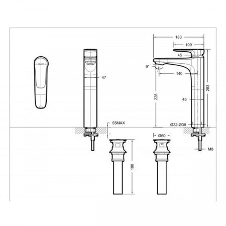 Смеситель для раковины Bravat Source F7173218CP-ENG хром