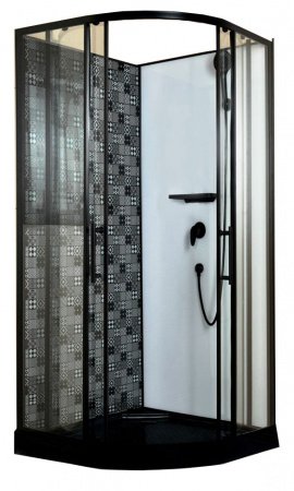 Душевая кабина Esbano Black ESKBB90С 90x90x210см, профиль черный матовый, стекло прозрачное