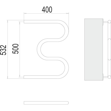 Полотенцесушитель водяной Terminus М-образный (1") БШ 50х40