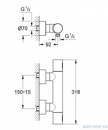 Термостат для душа Grohe Grohtherm 3000 Cosmopolitan 34274000 хром