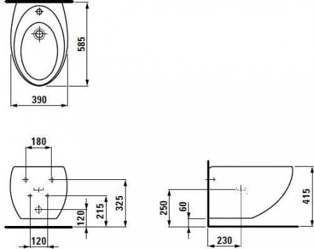 Биде подвесное Laufen Alessi One 8.3097.1.400.304.1