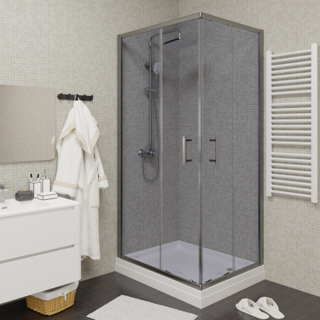 Душевой угол Parly 80x100x185 профиль хром, стекло тонированное