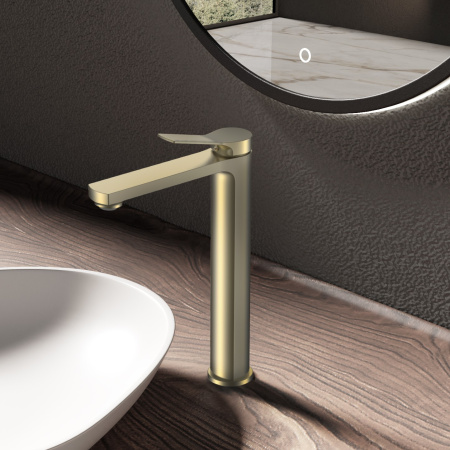 Смеситель для раковины Vincea Arco VBF-4AR02BG золото матовое