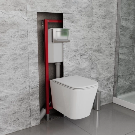 Готовое решение для подвесных унитазов D&K DI8140116 с клавишей хром