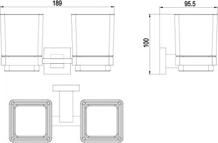Стакан для зубных щеток Timo Selene 10034/00 Хром