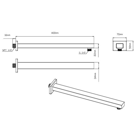 Душевой комплект Vincea VSFW-431T1RCH встраиваемый, термостатический, 3 режима, хром