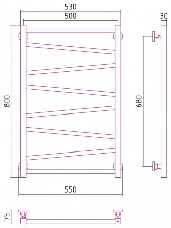 Полотенцесушитель водяной Сунержа Сирокко 80х50 сатин