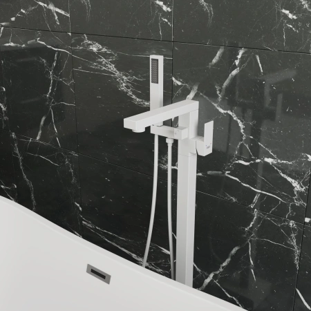 Смеситель для ванны напольный D&K Bayern.Liszt DA1516008 белый матовый