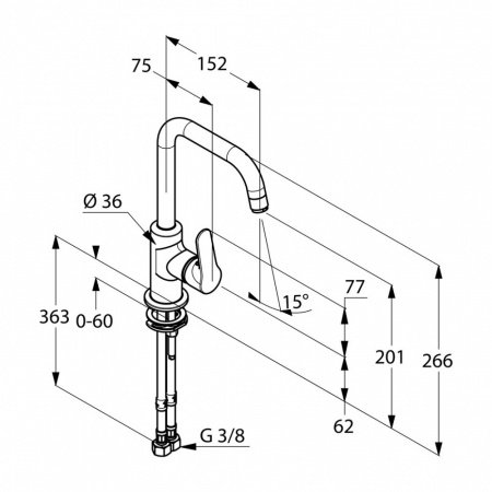 Смеситель для раковины Kludi Objekta 320240575 хром