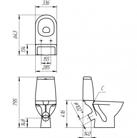 Унитаз напольный Cersanit Granta S-KO-GRA031-3/6-DL-n-w белый, с сиденьем микролифт