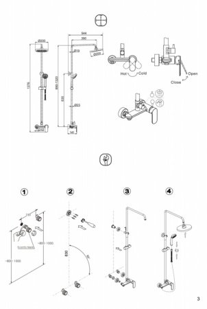 Душевая стойка Bravat Opal R F9125183CP-A2-RUS хром