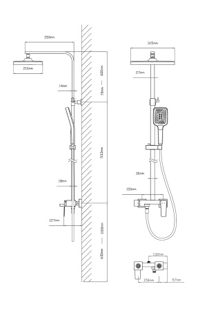 Душевая стойка со смесителем Vincea Cube VSFS-4C12CH хром