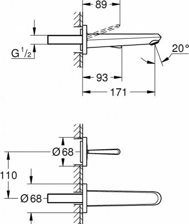 Смеситель для раковины Grohe Eurodisc Joy 19968LS0 белая луна/хром