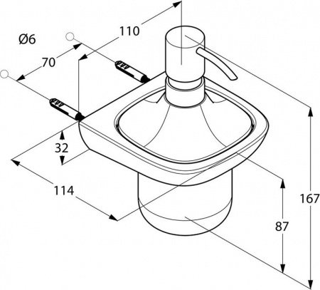 Дозатор для жидкого мыла Kludi Ambienta 5397605 Белый Хром