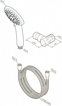 Душевой гарнитур AM PM Like F0118000 Хром