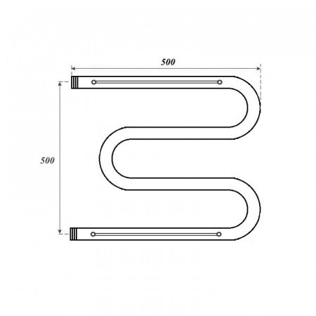 Полотенцесушитель водяной Point PN38555P 500x500 М-образный с полкой, хром