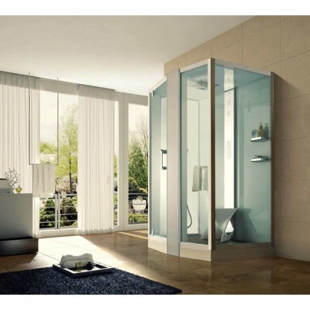 Душевая кабина Orans 89102RW 150x100x220 профиль белый, стекло прозрачное