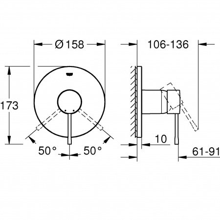 Смеситель для душа Grohe Essence 24057001 хром
