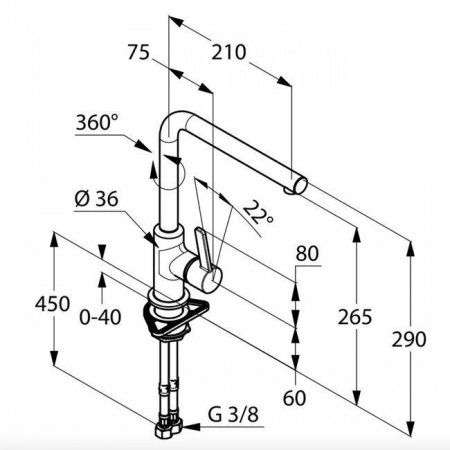 Смеситель для кухни Kludi L-INE S 408030575 хром