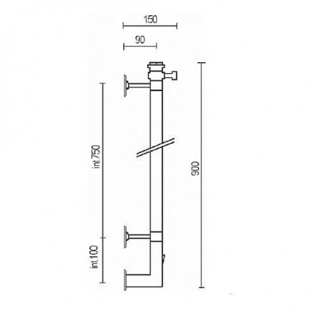Полотенцесушитель электрический Margaroli Arcobaleno 616-L 616OBB-900 1650x74 BOX бронза