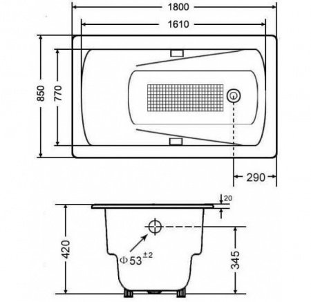 Чугунная ванна Goldman Art 180х85